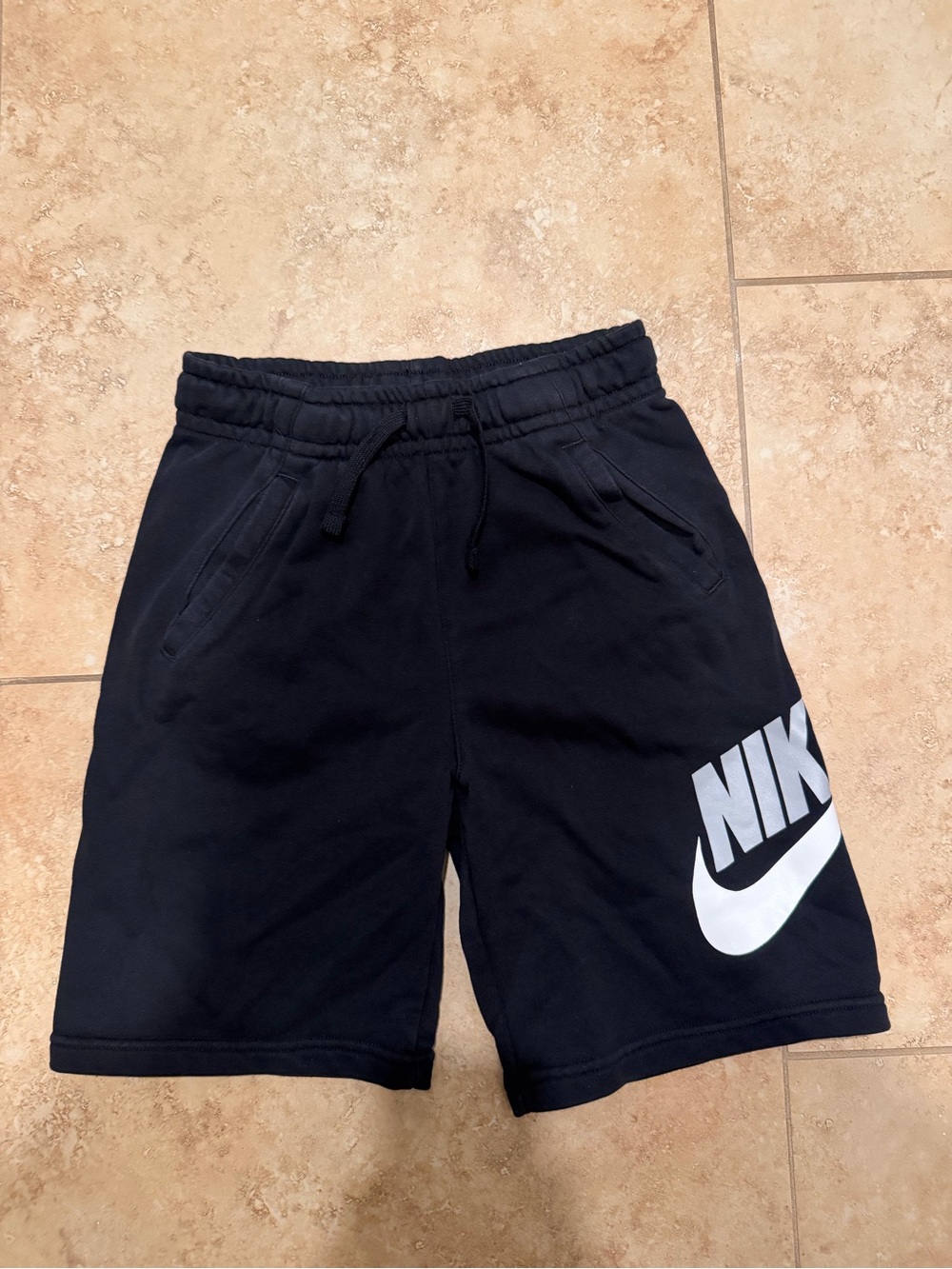 Nike Black Shorts with White Swoosh and Logo